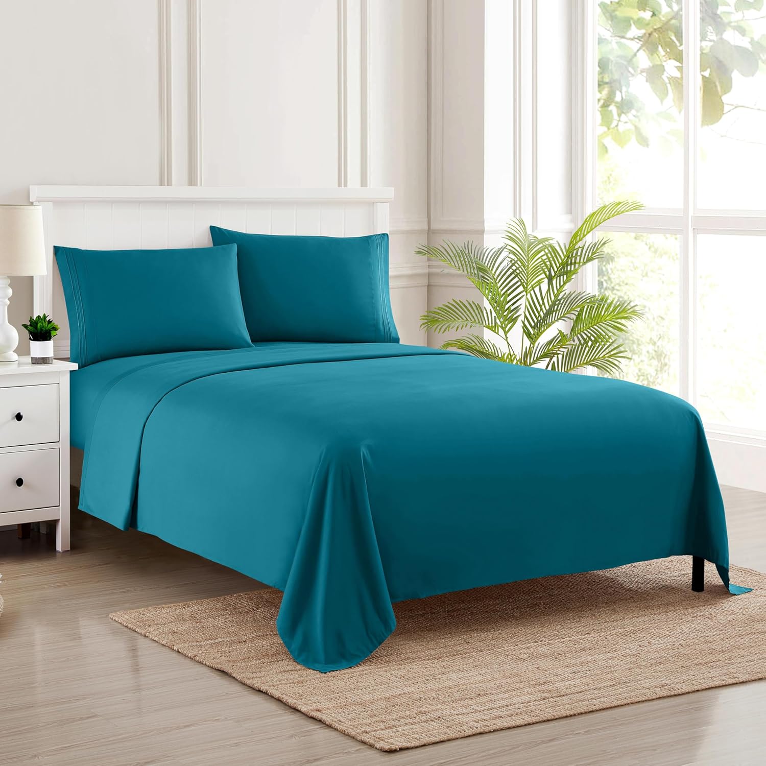 California King Sheet Sets - Luxury Deep Pocket Bedding in Teal