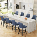 Swivel Bar Stools with Backs 24 in Counter Height Set of 8