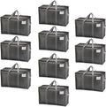 VENO 10 Pack Moving Bags and Large Christmas Storage Bins - Heavy Duty