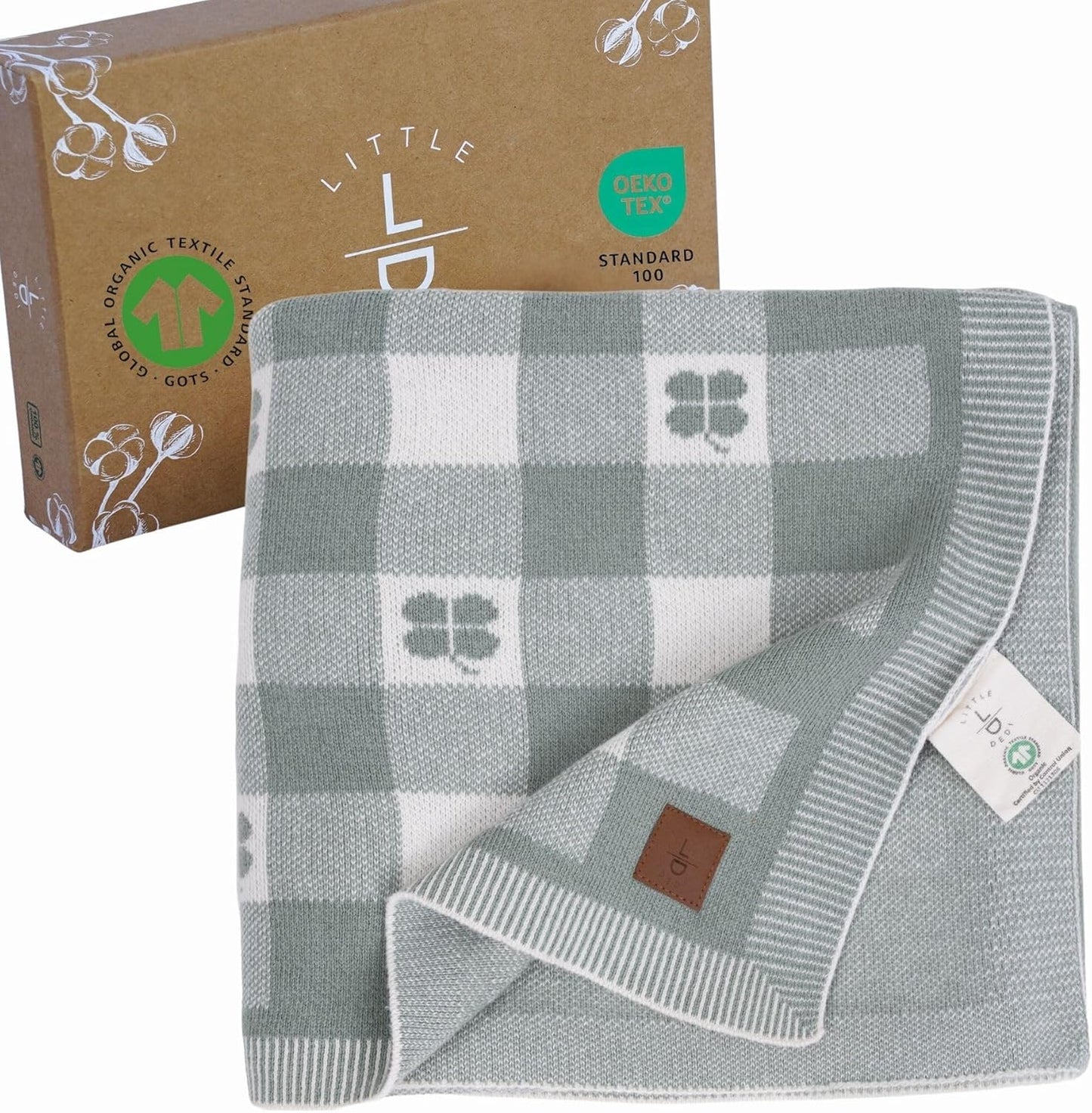 Gender-Neutral Baby Blanket in Four-Leaf Clover Design