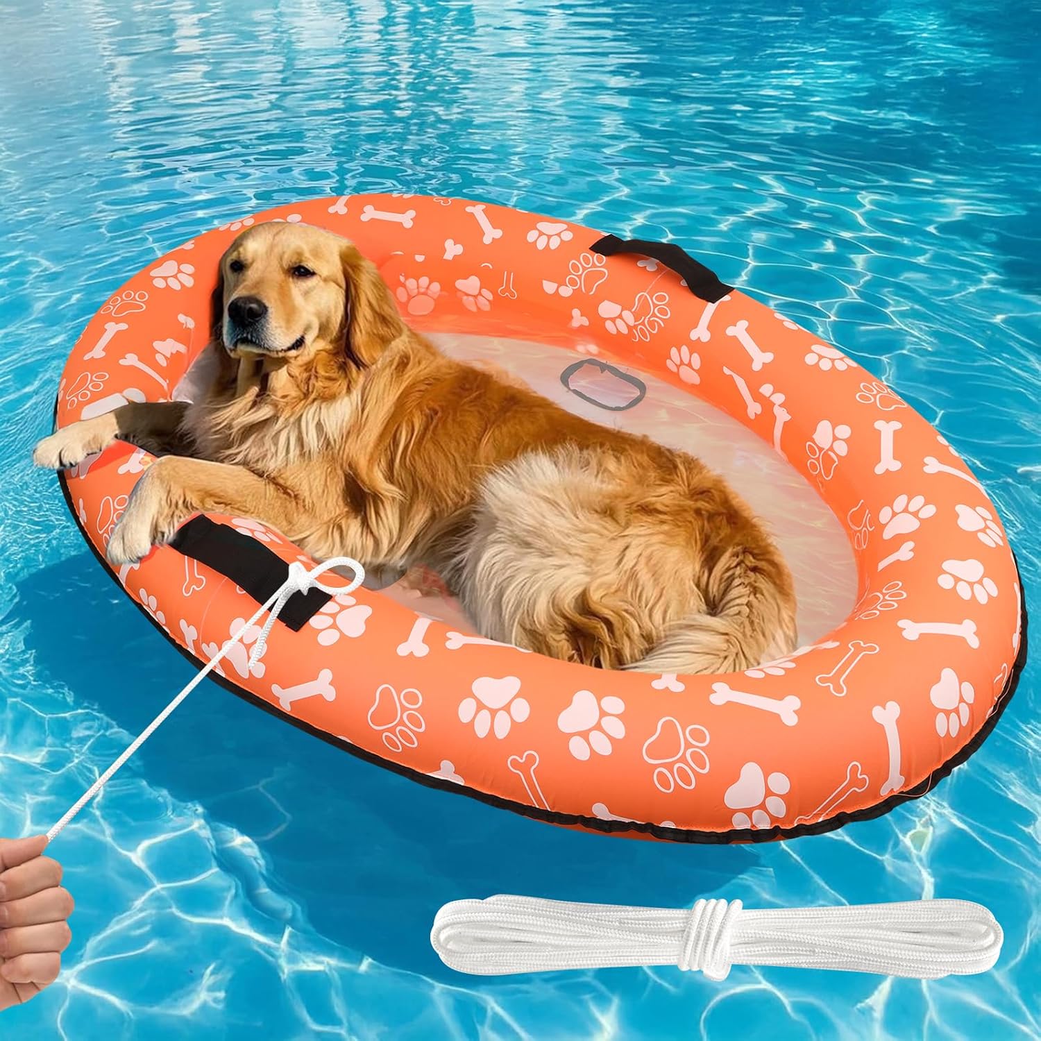 Large Dog Pool Float for Summer Fun - Puncture Proof Design