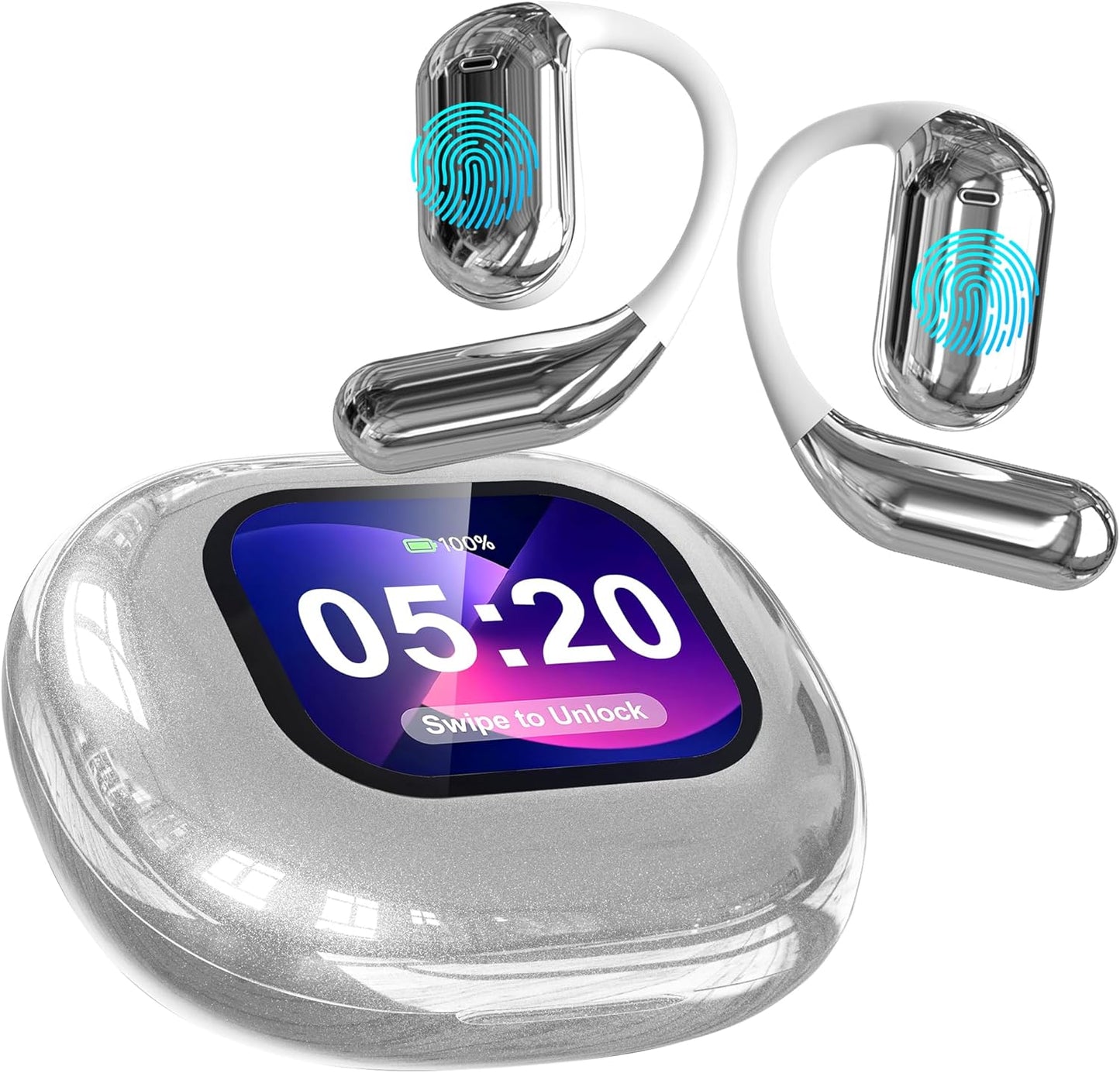 AI Translator Earbuds: 144 Languages, Noise-Canceling, LCD Touch Screen