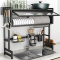 37.4in Over The Sink Dish Drying Rack with Lid - 3 Tier Space Saver