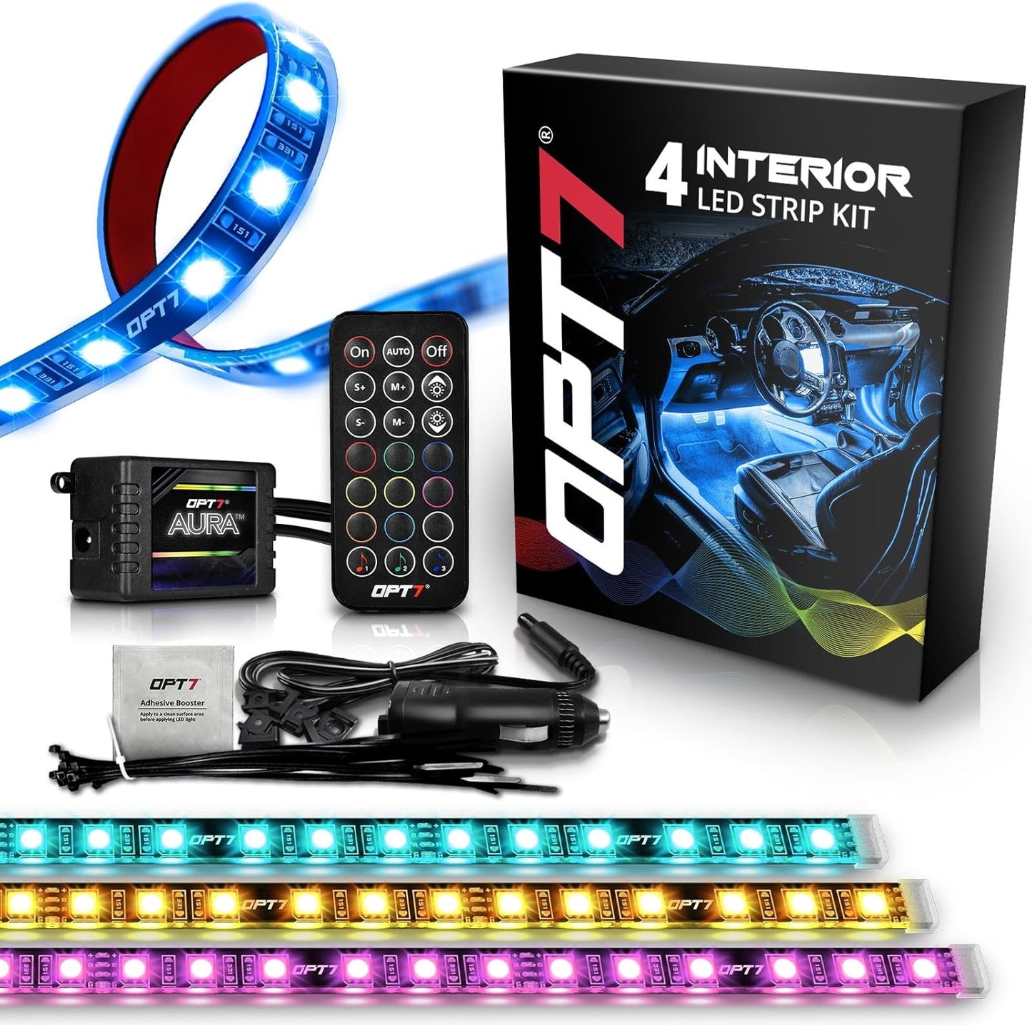 OPT7 Aura Interior Car Lights with Remote Control for Ambience