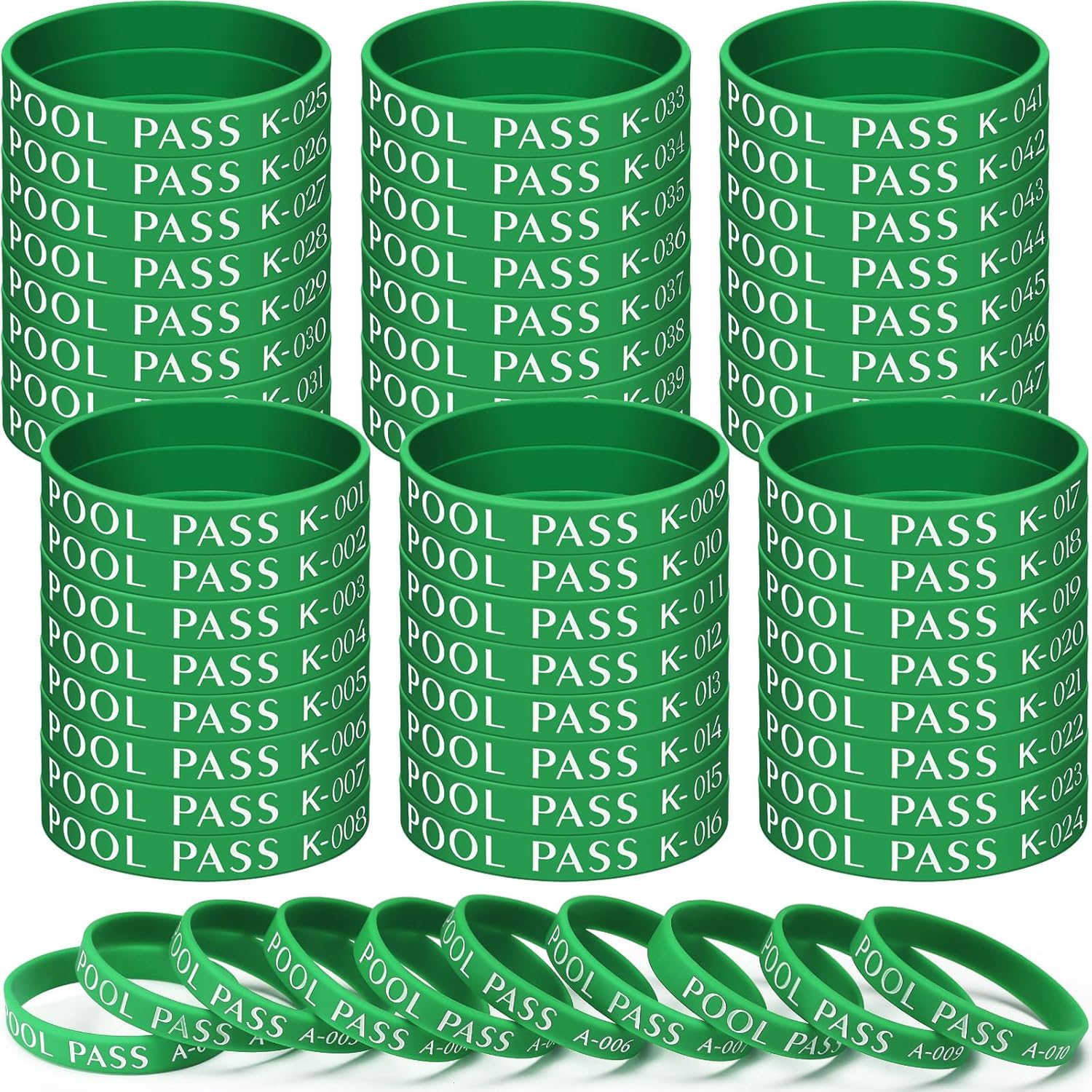 100 Pcs Pool Pass Silicone Wristbands for Enhanced Safety