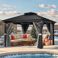 12x12ft Hardtop Gazebo - Double Roof Vented Outdoor Shelter