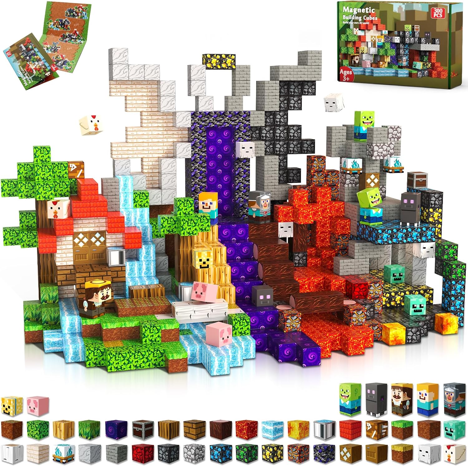 300 PCS Magnetic Blocks for Kids - Fun STEM Building Toys