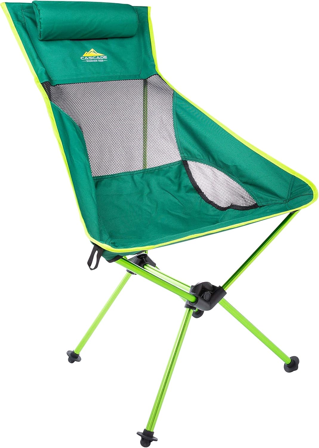 Outdoor High Back Lightweight Camp Chair with Headrest - Green