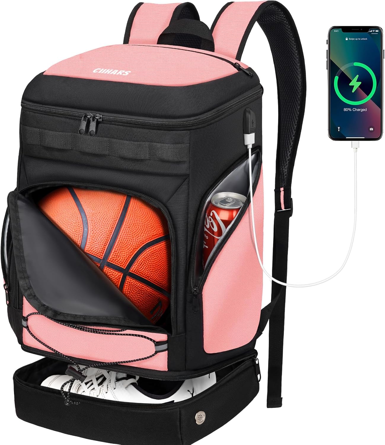 Basketball Backpack Bag with Separate Ball Holder & Shoes Compartment