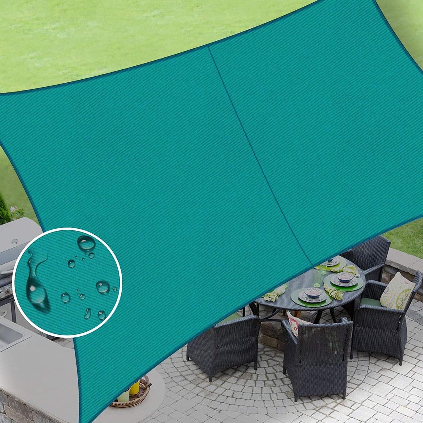 LOVE STORY Rectangle 10ftx12ft Waterproof Sun Shade Sail Canopy
