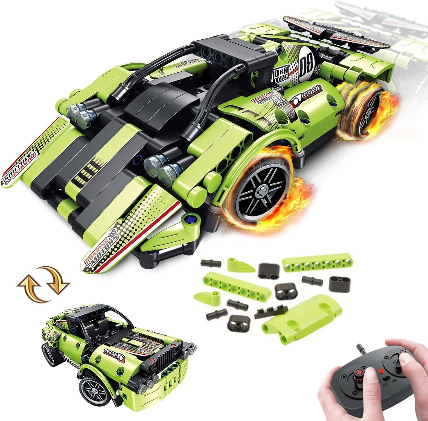 STEM Building Toys for Kids - 2-in-1 Remote Control Racer