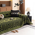 Boho Couch Cover Geometric Striped Pet Cover 71ft x 134ft - Olive