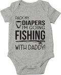 Pack My Diapers I'm Going Fishing With Daddy Baby Bodysuit - Cute