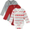 3-Pack Long Sleeve Kimono Bodysuits for Infant Babies - Organic Cotton