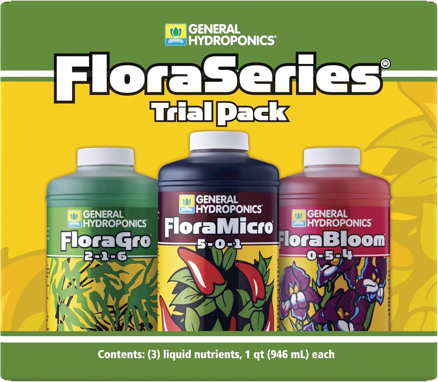 General Hydroponics FloraSeries Nutrient Fertilizer Trial Pack