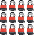 Colored Waterproof Padlocks Pack of 12 - Heavy Duty Laminated Steel