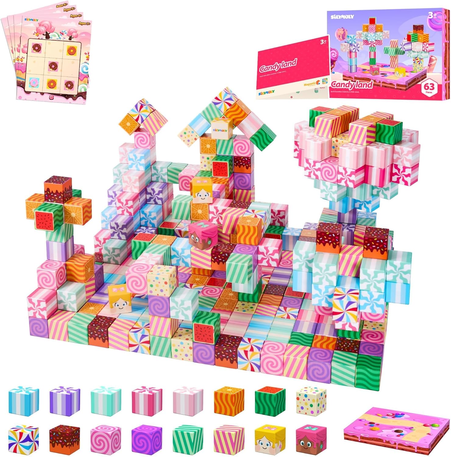 Magnetic Blocks Candy Land Edition for Creative Play and Learning