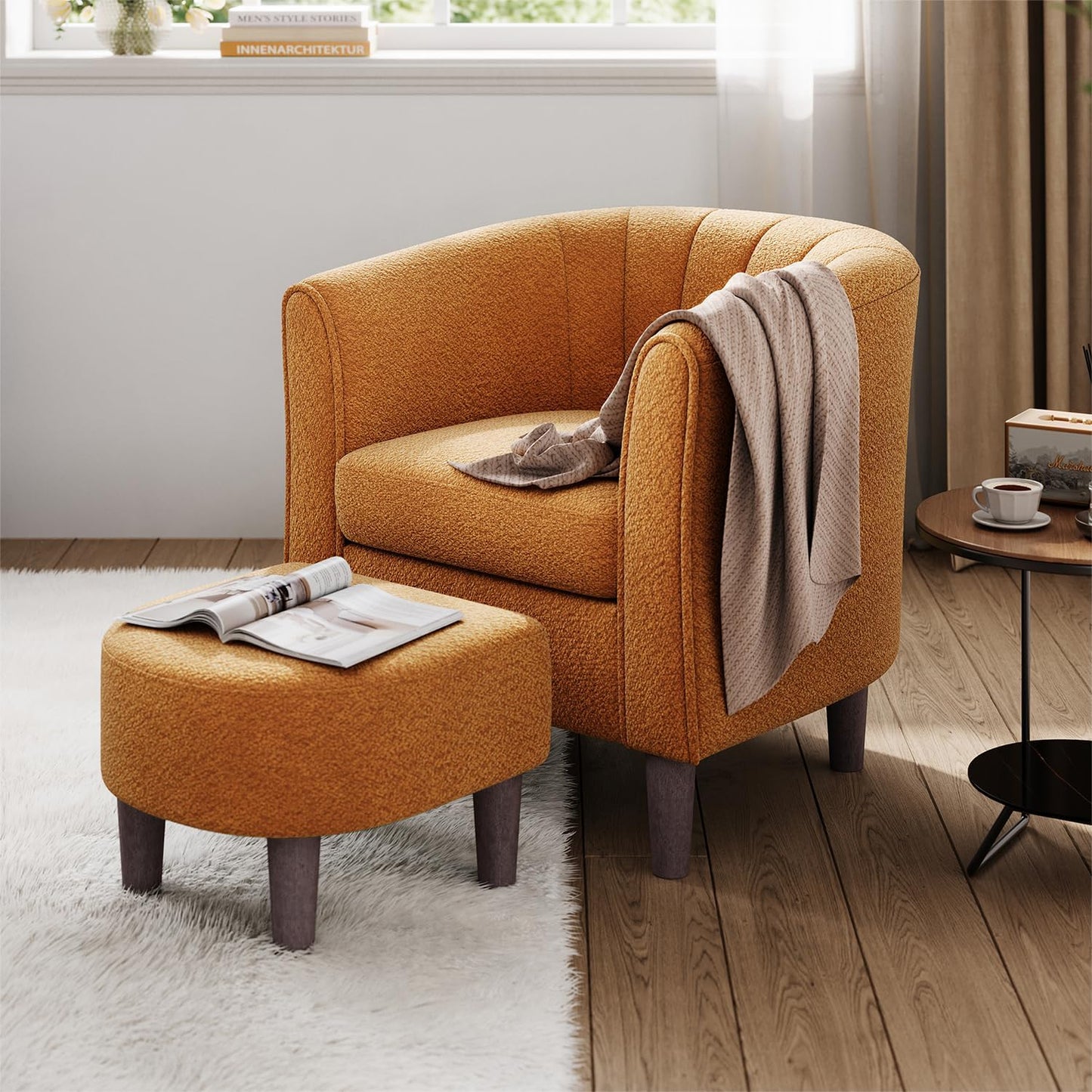 LINSY Accent Chair with Ottoman for Modern Living Spaces