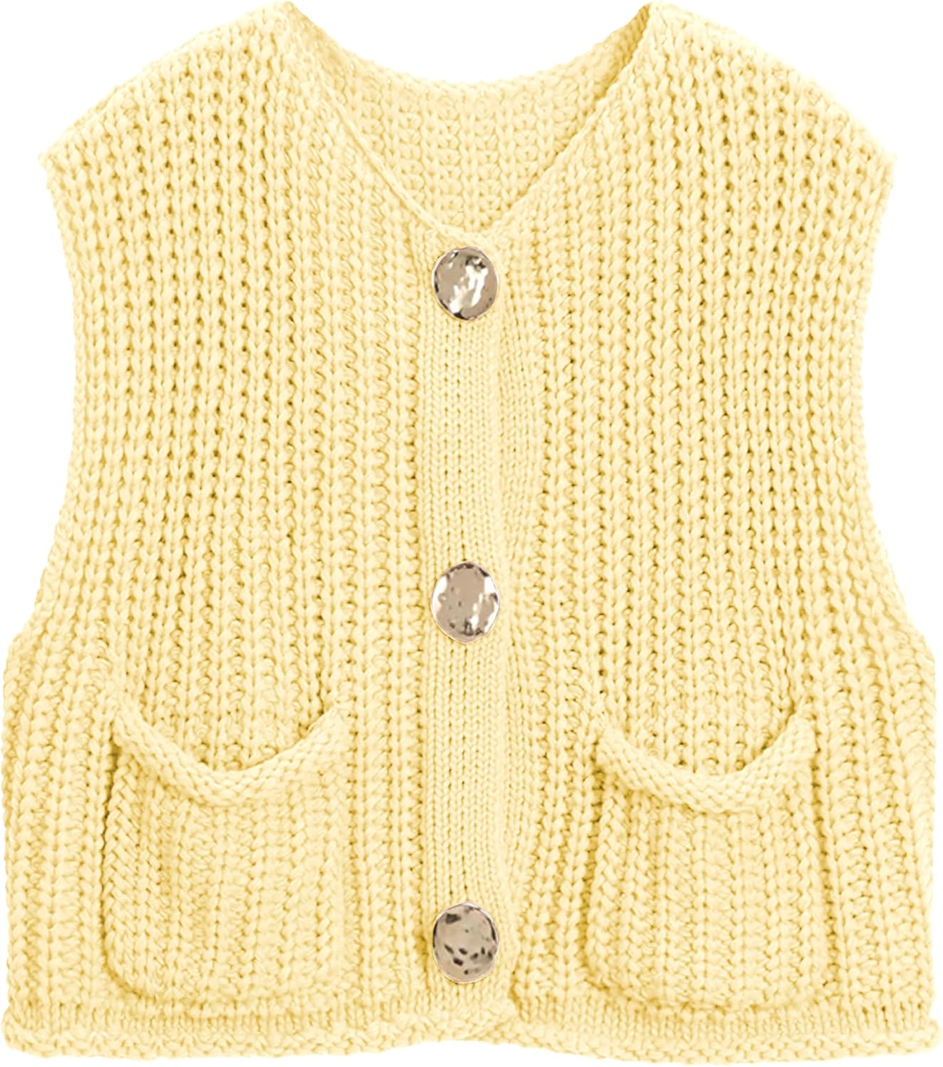 Trendy Crochet Chunky Knit Top for Women with Pockets