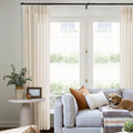 Pinch Pleated Linen Curtains 108 in Long - Light Filtering Elegance