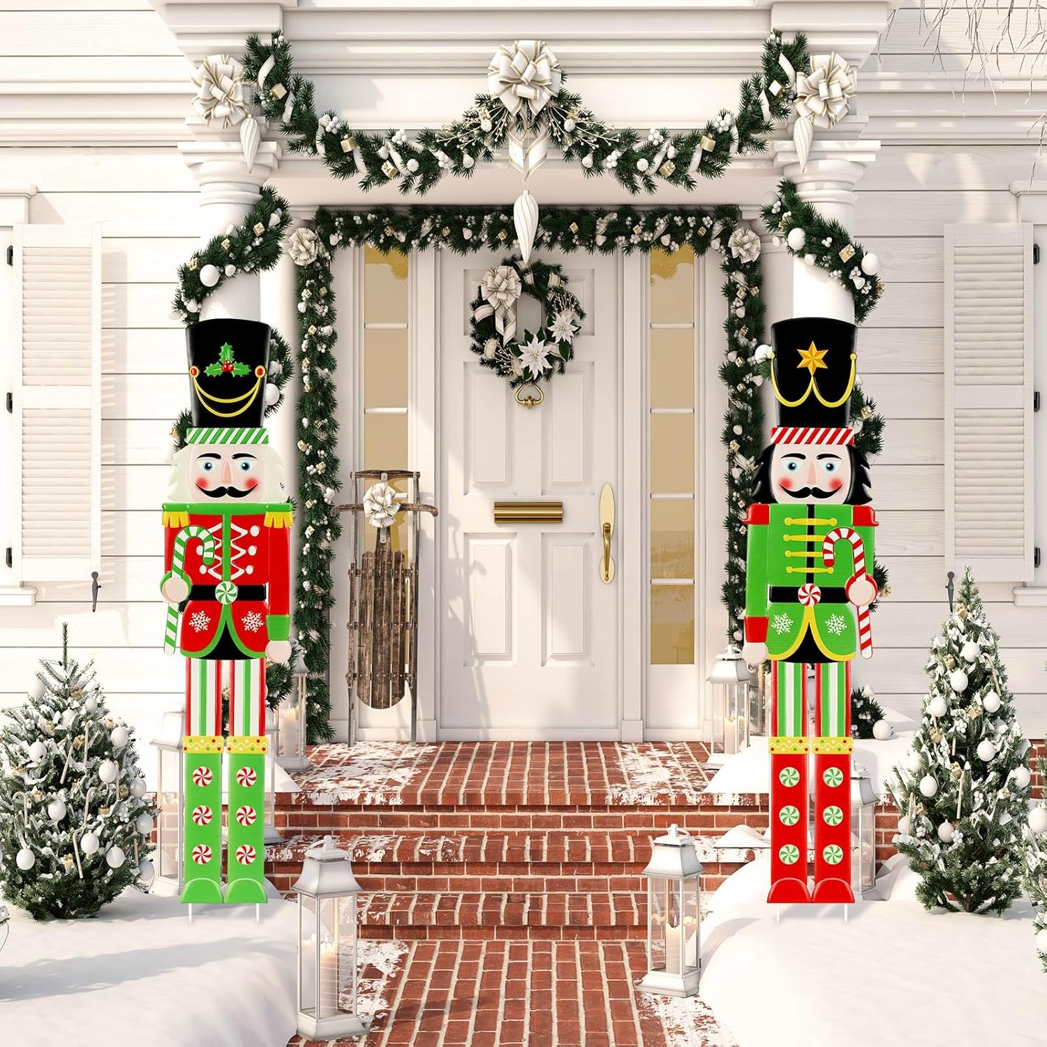 Giant 5ft Christmas Nutcracker Yard Decorations for Holiday Cheer