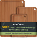 Bamboo Cutting Board Set 3-Piece - Durable Bamboo Boards with Juice
