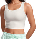 Womens Ribbed Longline Sports Bra U Neck - Light Support