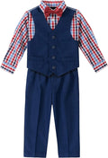 Nautica boys 4-piece Vest Set With Dress Shirt Tie Vest and Pants