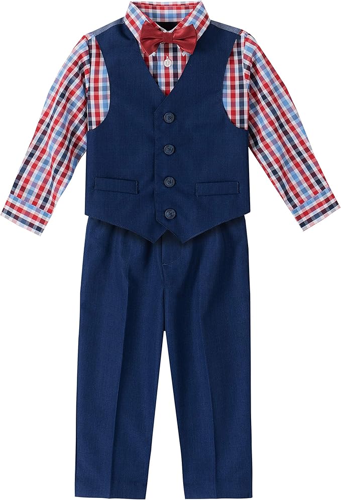Nautica Boys 4-Piece Vest Set With Dress Shirt, Tie, and Pants