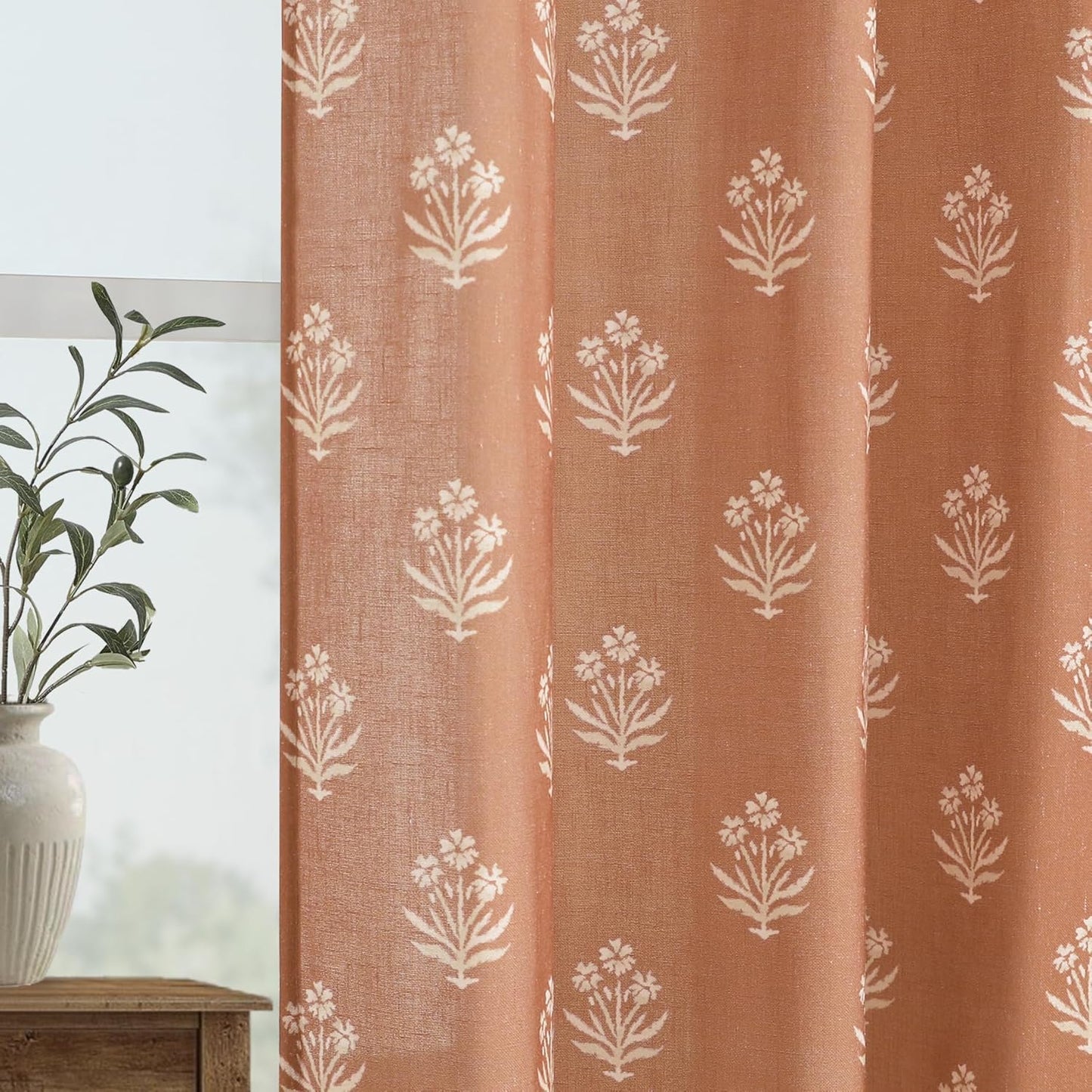 Boho Curtains 63 Inch Length for Living Room and Bedroom