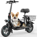 Electric Scooter with Seat and Large Middle Basket - 18.6 MPH, 20 Mile