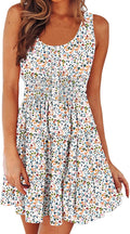 Women's Sleeveless Button Down Summer Mini Dress - Flowy Ruffle Fit
