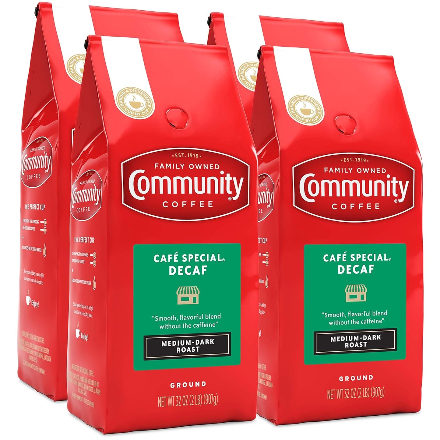 Community Coffee Cafe Special Decaf Ground Coffee, 32 Ounce Bag
