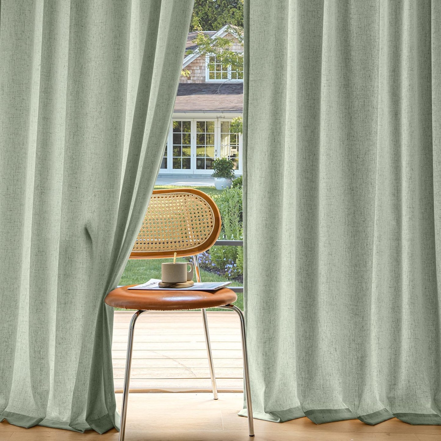 MIULEE Non-See-Through Privacy Linen Curtains for Home Decor