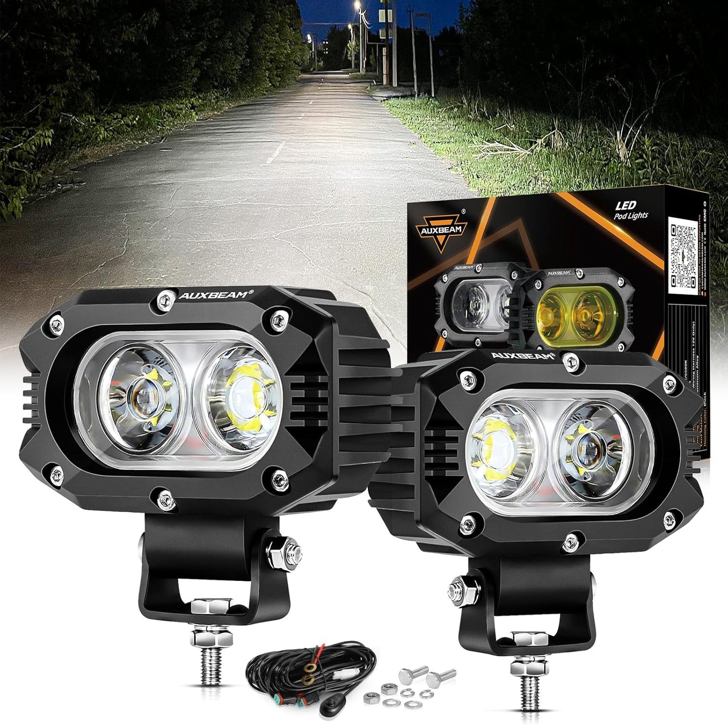 Auxbeam 4In LED Offroad Light for Trucks - Super Bright 60W Pods