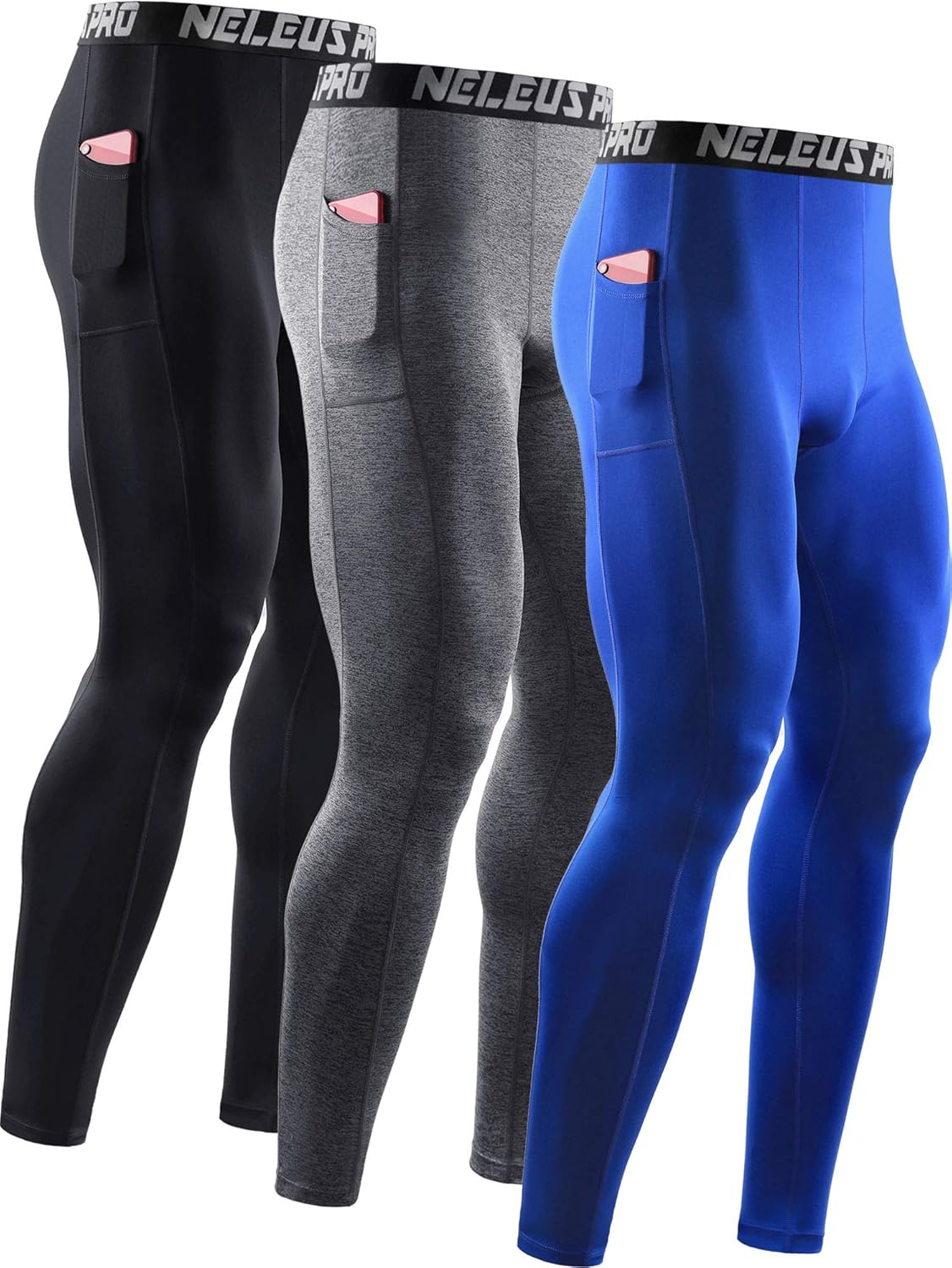 NELEUS Men's Dry Fit Compression Baselayer Pants for All Sports