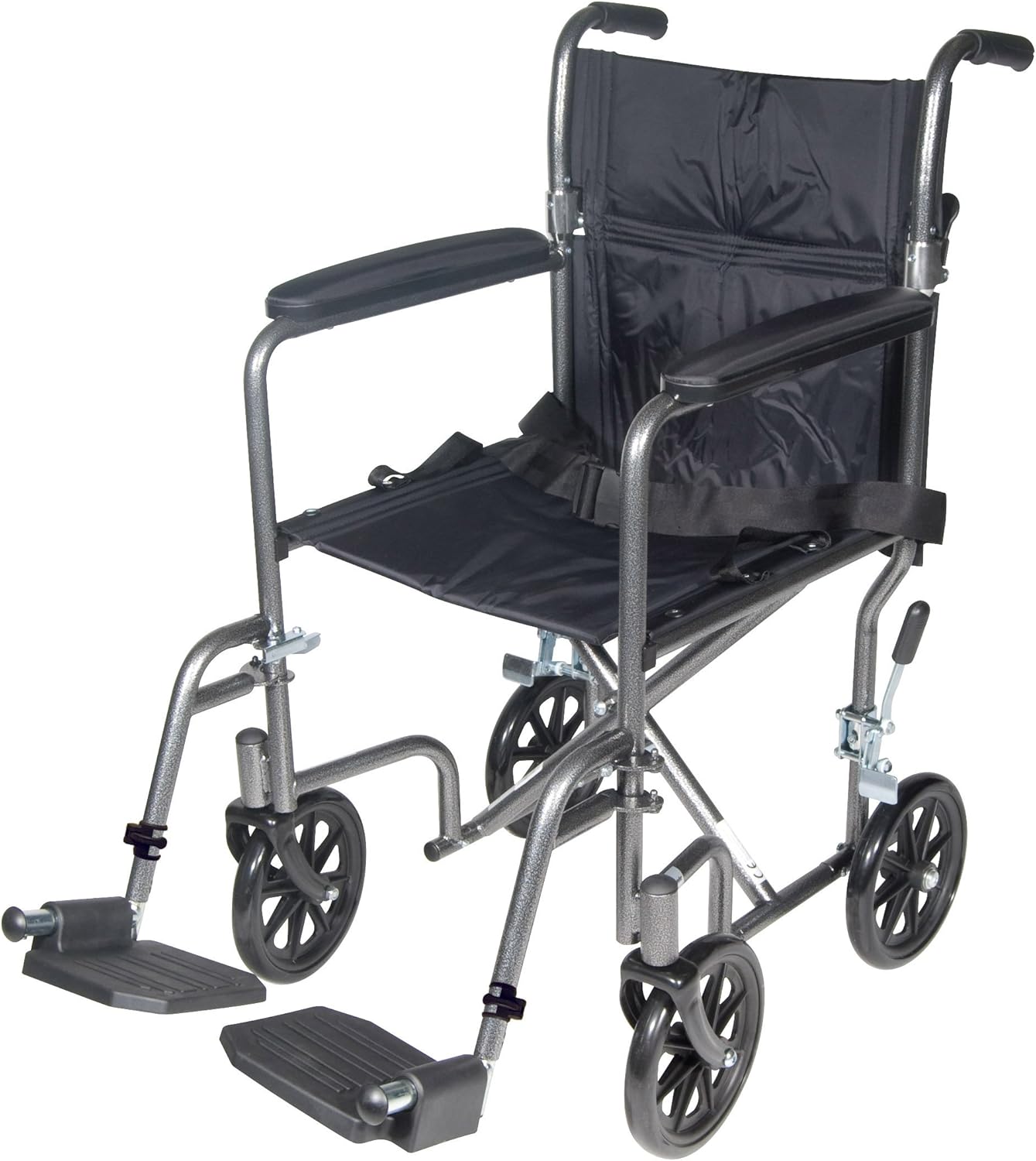 Lightweight Folding Transport Wheelchair with Swing-Away Footrest