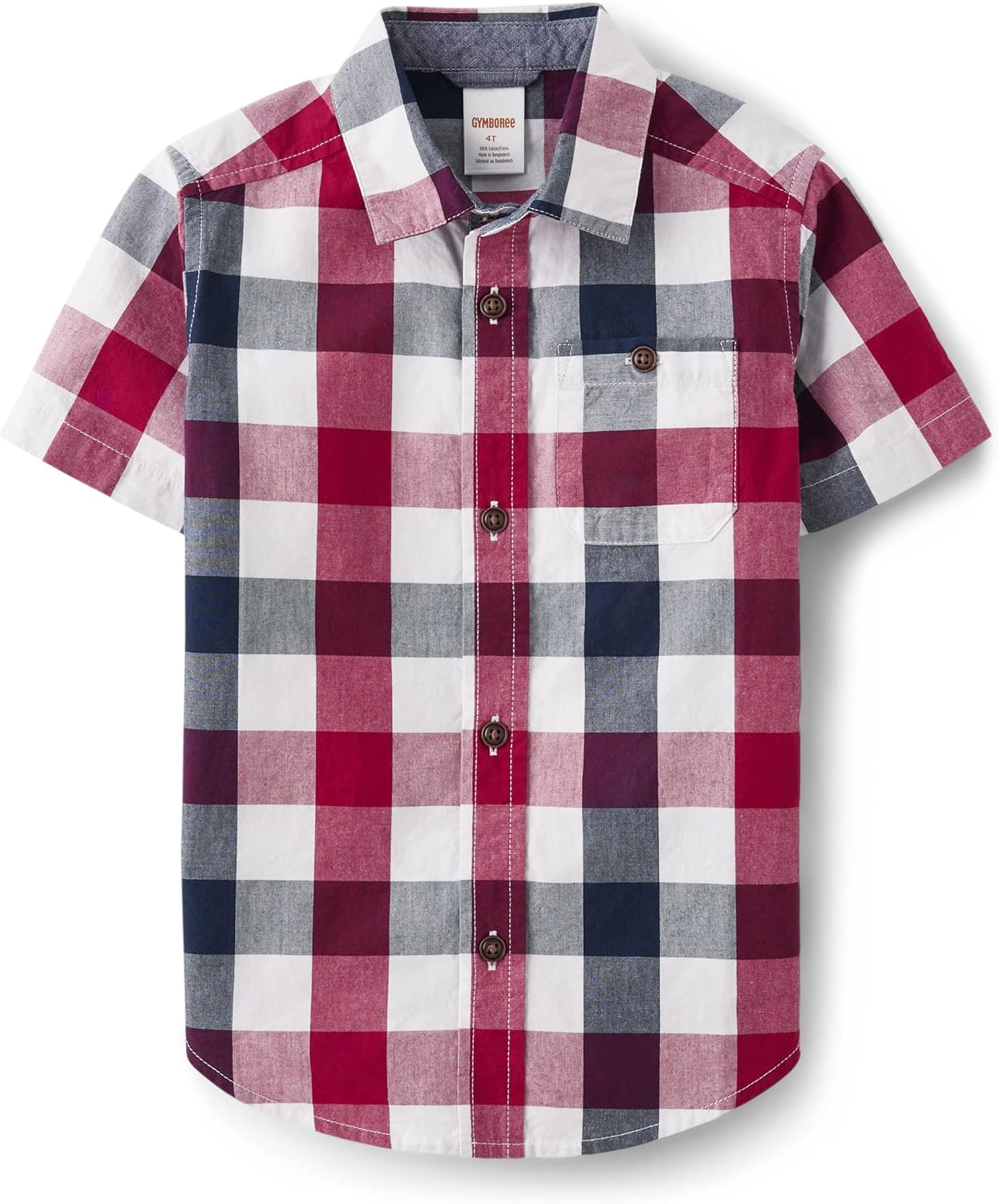 Boys Toddler Short Sleeve Button Up Shirt for Patriotic Style