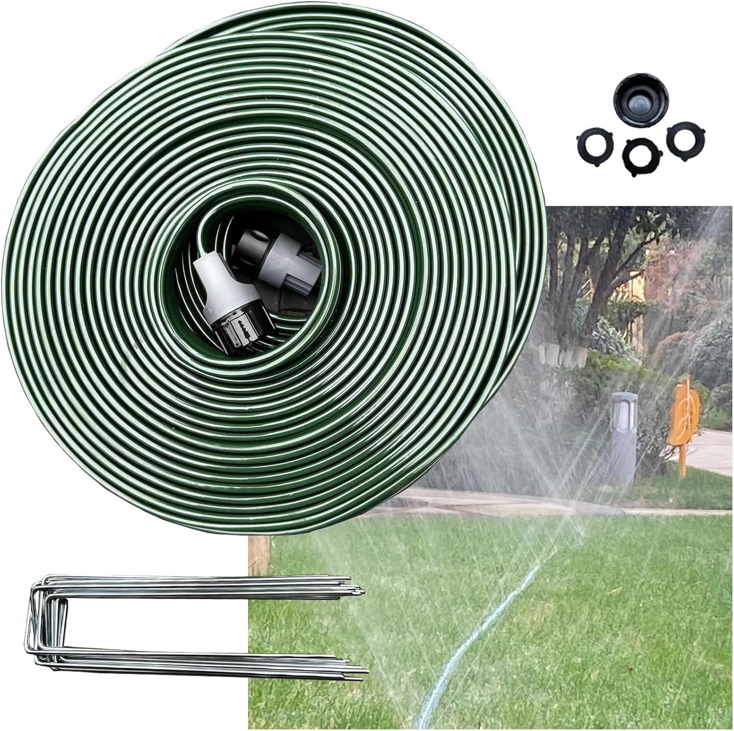 Watoo 75 FT Heavy Duty Sprinkler Hose for Efficient Lawn Care
