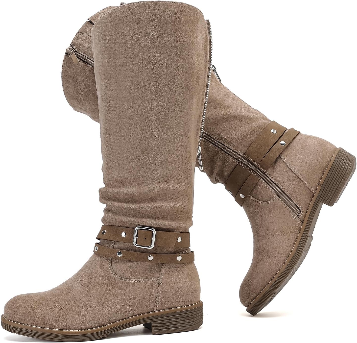 Luoika Women's Extra Wide Calf Knee High Boots for Comfort