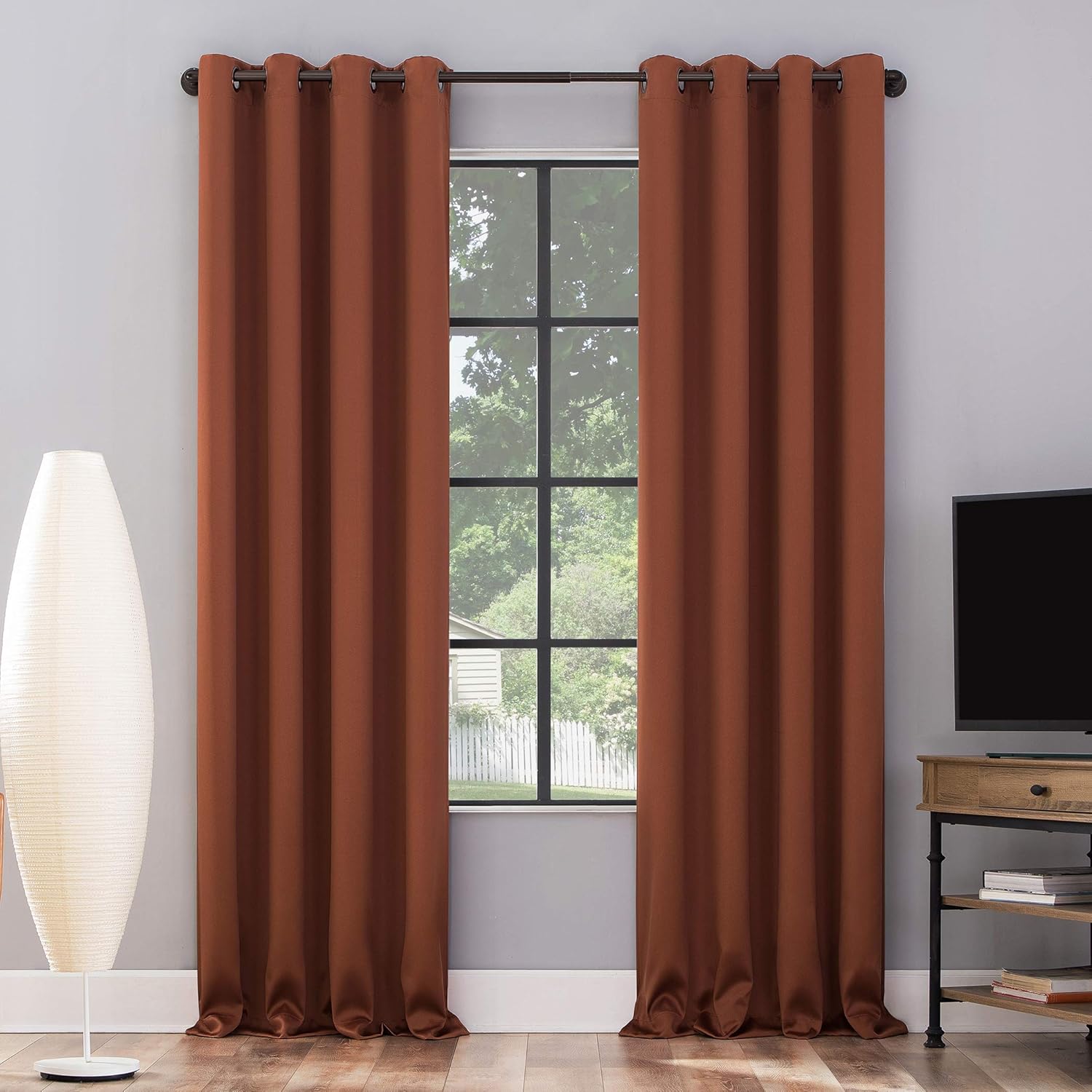 Sun Zero Nordic 100% Blackout Grommet Curtain Panel Pair