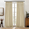 Pinch Pleated Full Blackout Curtains 84 in - Room Darkening Linen
