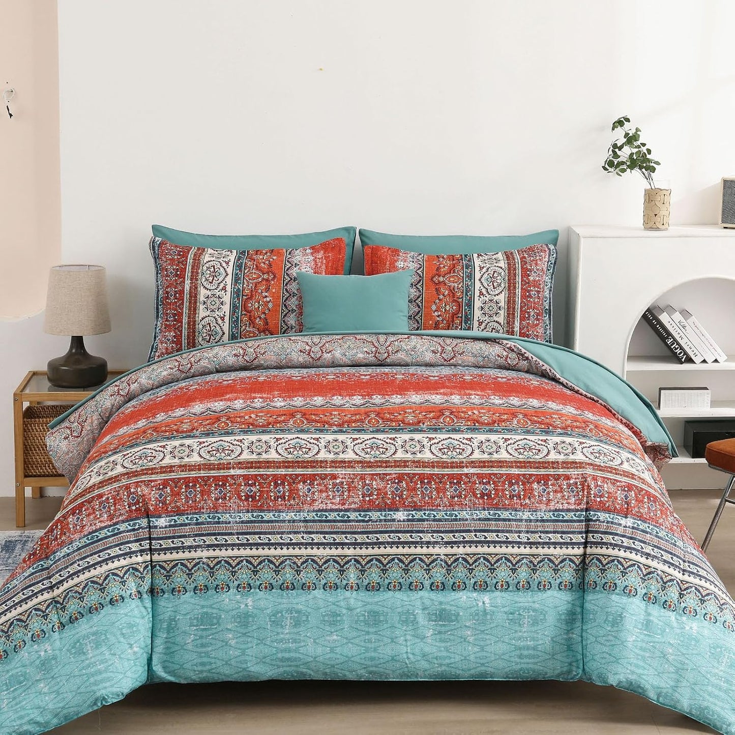 Boho King Size Comforter Set 8 Pieces for All Seasons