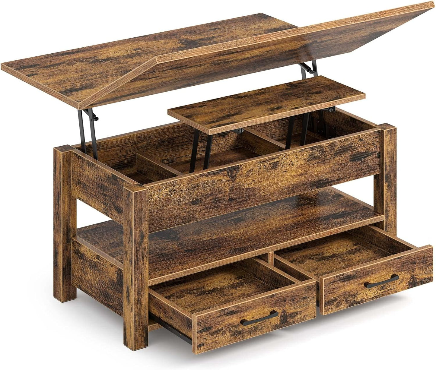 Rolanstar Coffee Table Lift Top with Storage and Dining Function