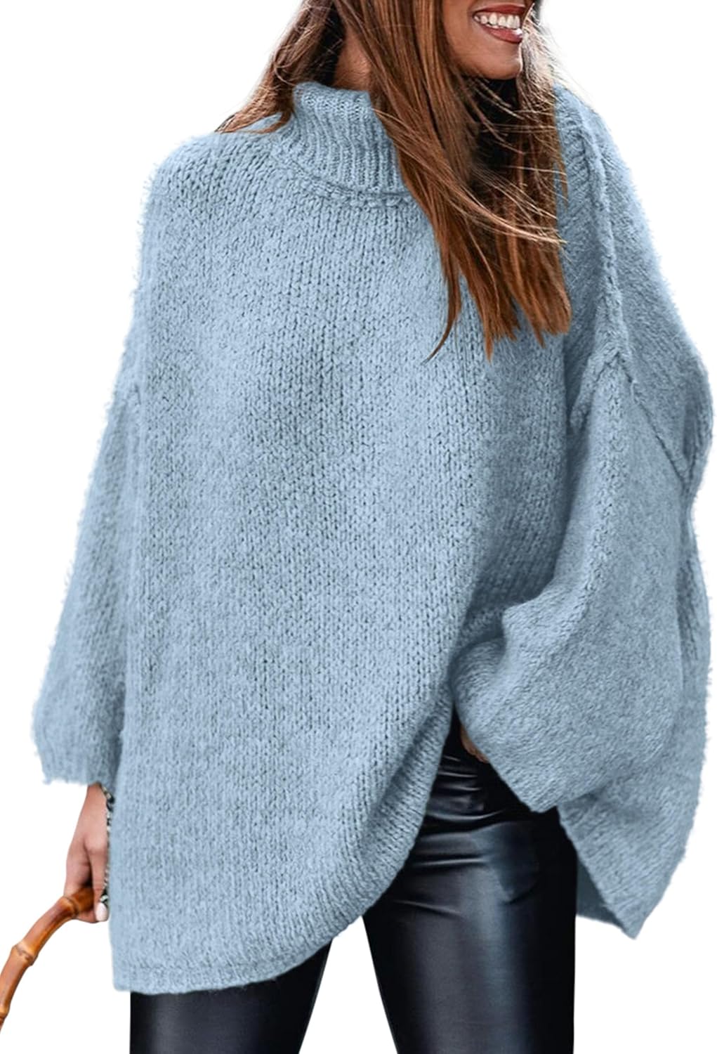 PRETTYGARDEN Women's Turtleneck Oversized Chunky Knit Sweater