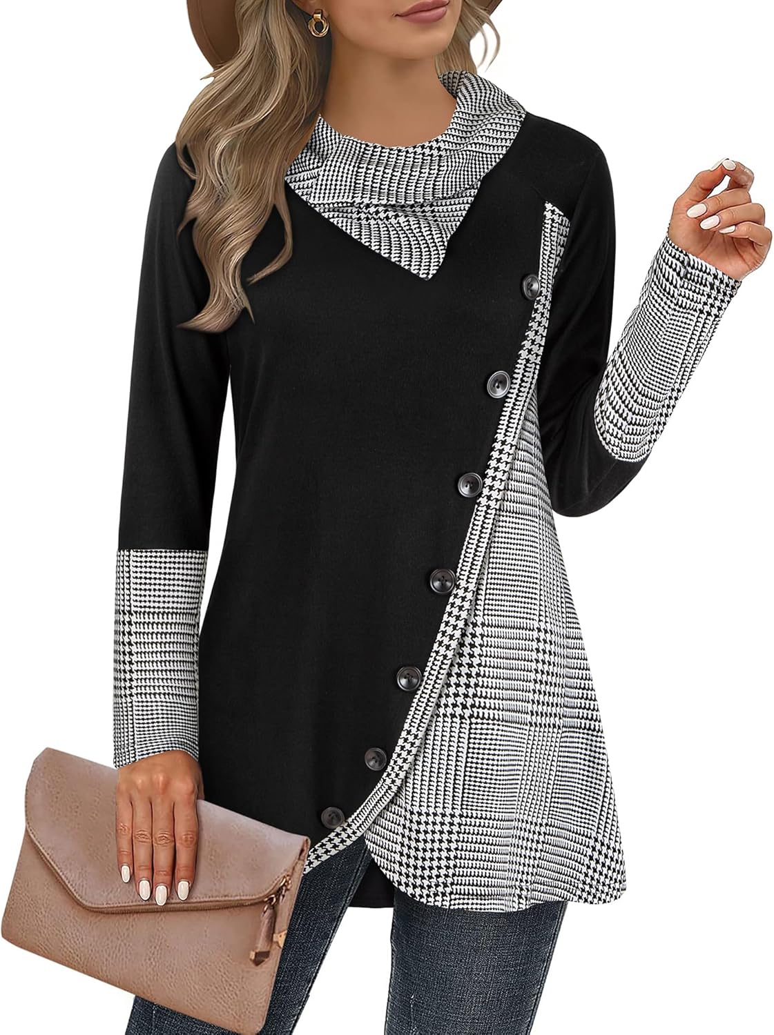 Cestyle Womens Fall Long Sleeve Cowl Neck Tunic Top Review