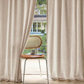 Beige Linen Blend Privacy Curtains 2 Panels 52 x 90 in - Light