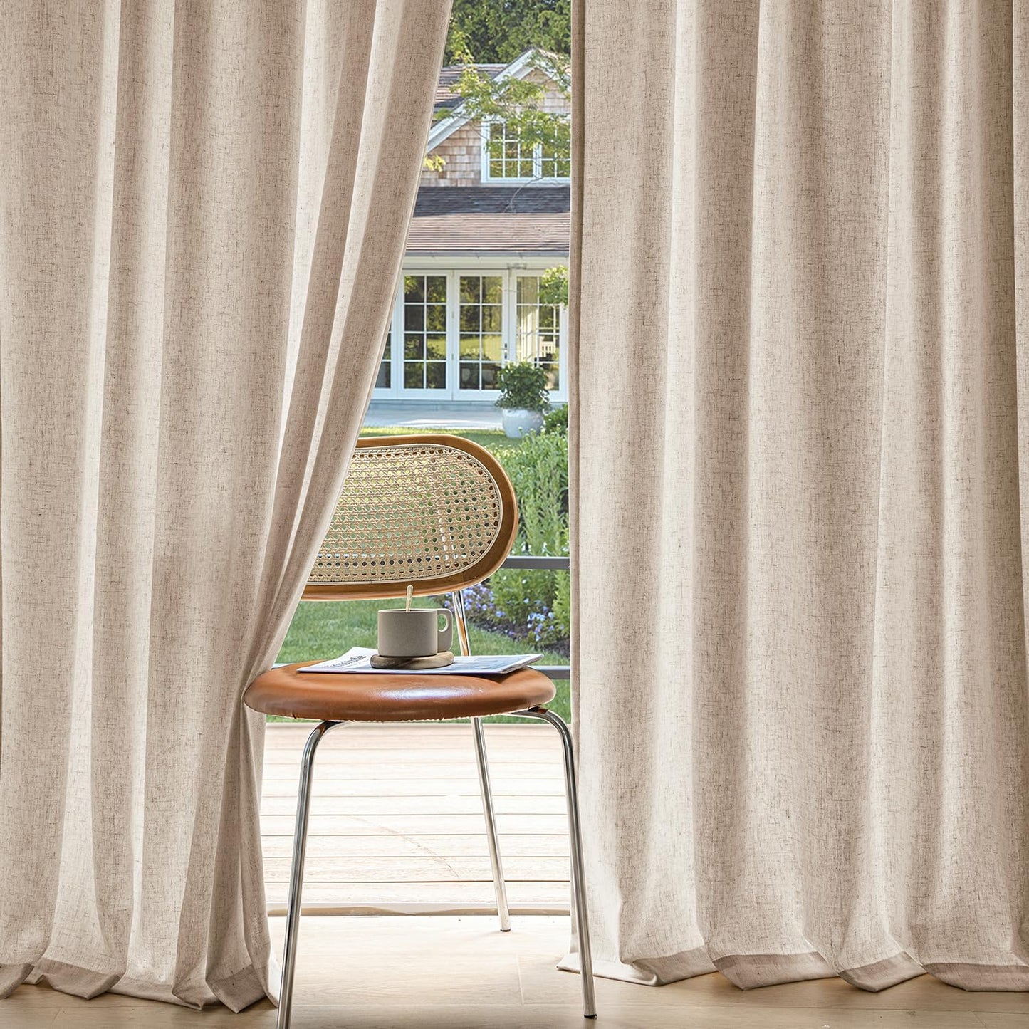 MIULEE Non-See-Through Privacy Linen Curtains for Home Decor