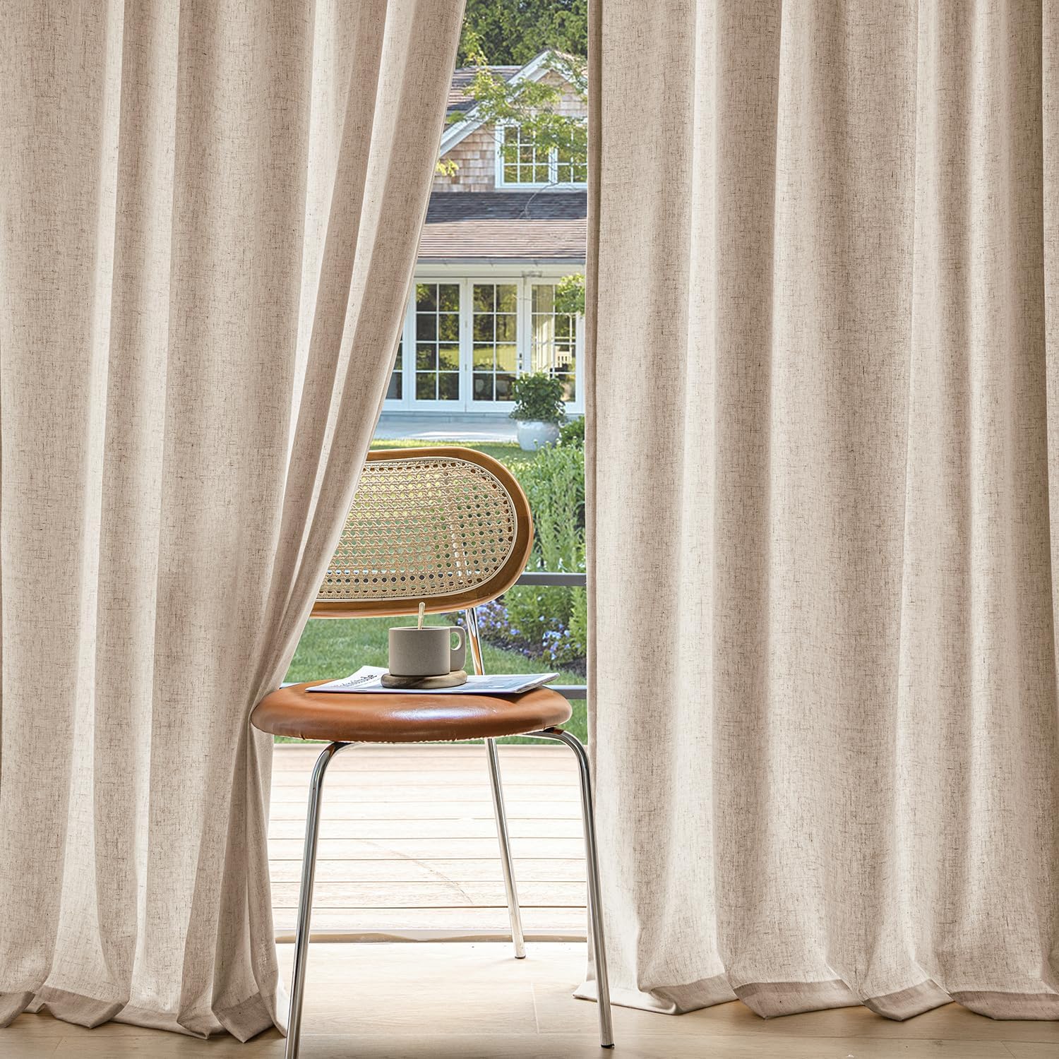 MIULEE Non-See-Through Privacy Linen Curtains for Home Decor