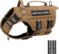 Tactical Dog Harness Khaki L - No-Pull Service Vest for Large Breeds
